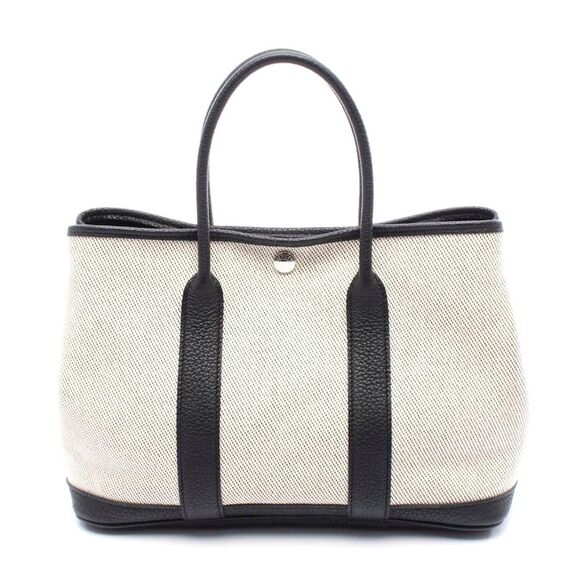 Hermes Garden Party TPM Canvas Leather Tote - Picture 1 of 6